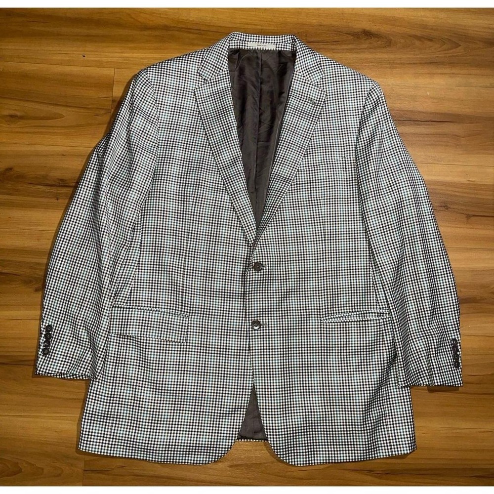 Mens Ermenegildo Zegna Mila Fit Gingham Dress Two Button Blazer Sports Jacket